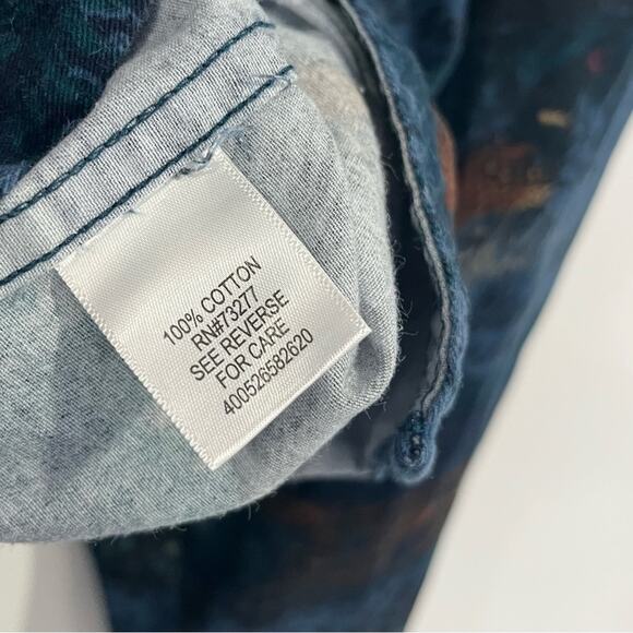 Croft Barrow Flannel Shirt Mens XL Blue Pheasant Hunting Nature All Over Print - Picture 3 of 5